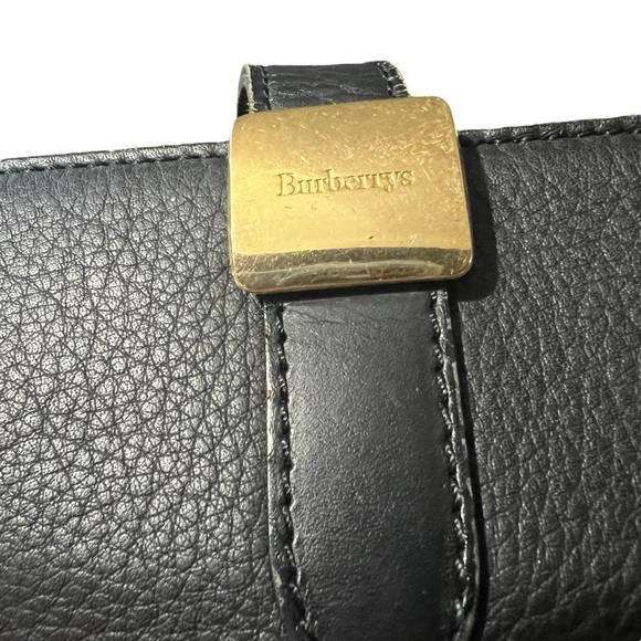 EUC Vintage Burberrys Black Pebbled Leather Bag with Nova Check Interior - Picture 8 of 9